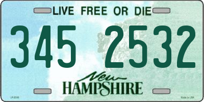 NH license plate 3452532