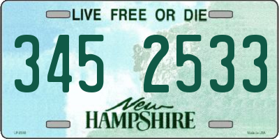NH license plate 3452533