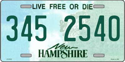 NH license plate 3452540