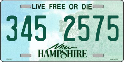 NH license plate 3452575