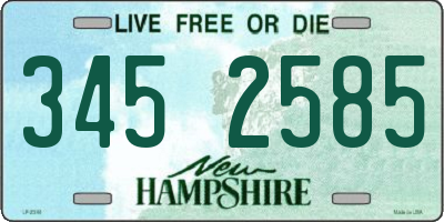 NH license plate 3452585