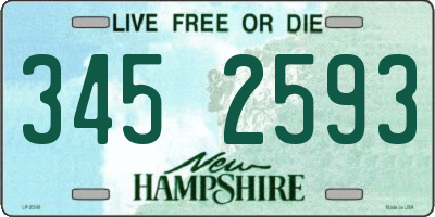 NH license plate 3452593