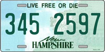NH license plate 3452597
