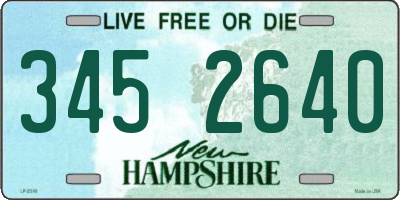 NH license plate 3452640