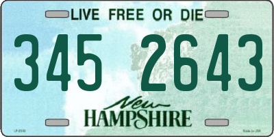 NH license plate 3452643