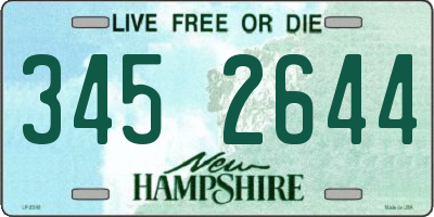 NH license plate 3452644
