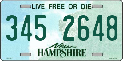 NH license plate 3452648