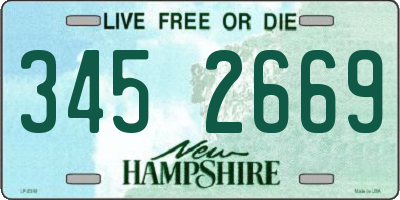 NH license plate 3452669
