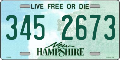 NH license plate 3452673