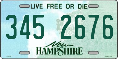 NH license plate 3452676