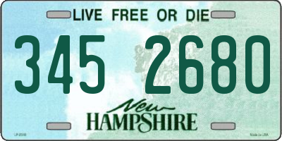 NH license plate 3452680