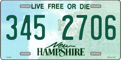 NH license plate 3452706