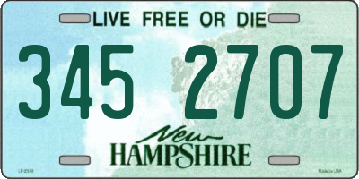 NH license plate 3452707