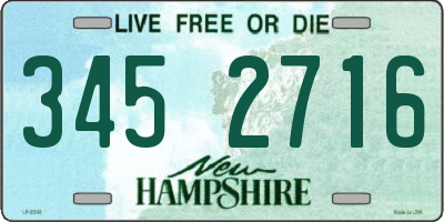 NH license plate 3452716