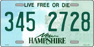 NH license plate 3452728