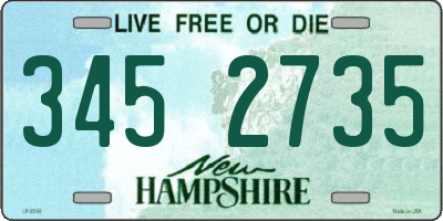NH license plate 3452735
