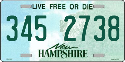 NH license plate 3452738