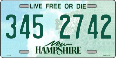 NH license plate 3452742