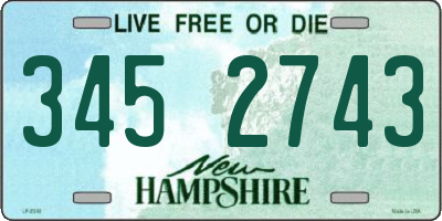 NH license plate 3452743