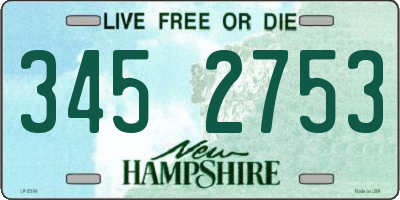 NH license plate 3452753