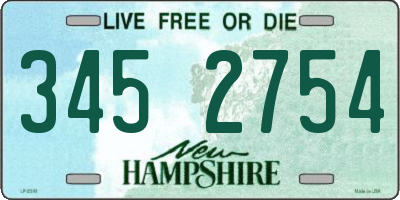 NH license plate 3452754