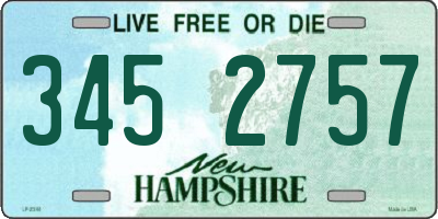 NH license plate 3452757