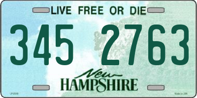 NH license plate 3452763