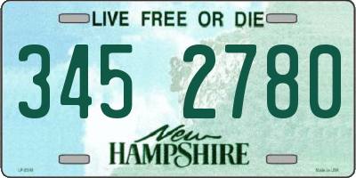 NH license plate 3452780