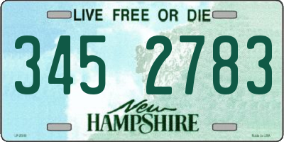 NH license plate 3452783