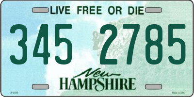NH license plate 3452785