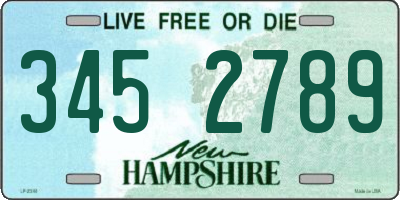 NH license plate 3452789