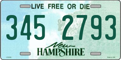 NH license plate 3452793