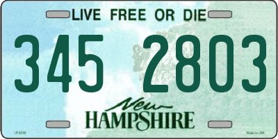 NH license plate 3452803