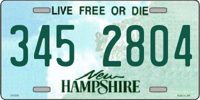 NH license plate 3452804