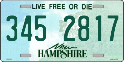 NH license plate 3452817