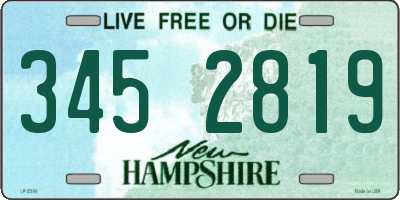 NH license plate 3452819