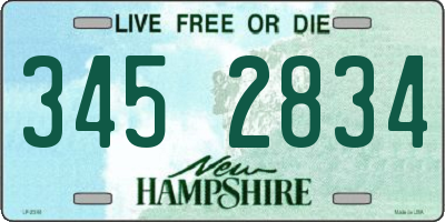 NH license plate 3452834