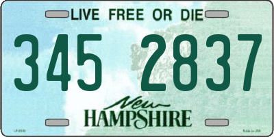 NH license plate 3452837