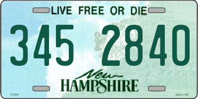 NH license plate 3452840