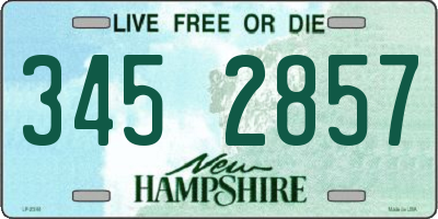 NH license plate 3452857