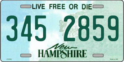NH license plate 3452859