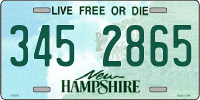 NH license plate 3452865
