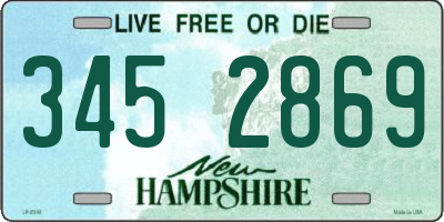 NH license plate 3452869