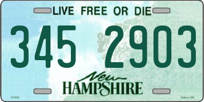 NH license plate 3452903