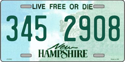 NH license plate 3452908