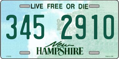 NH license plate 3452910