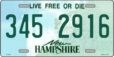 NH license plate 3452916