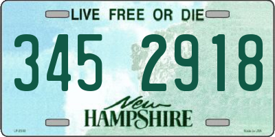 NH license plate 3452918