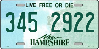NH license plate 3452922