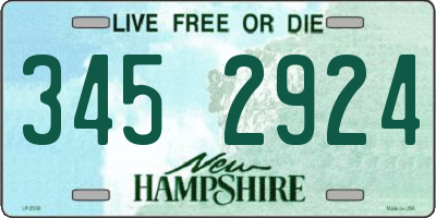 NH license plate 3452924